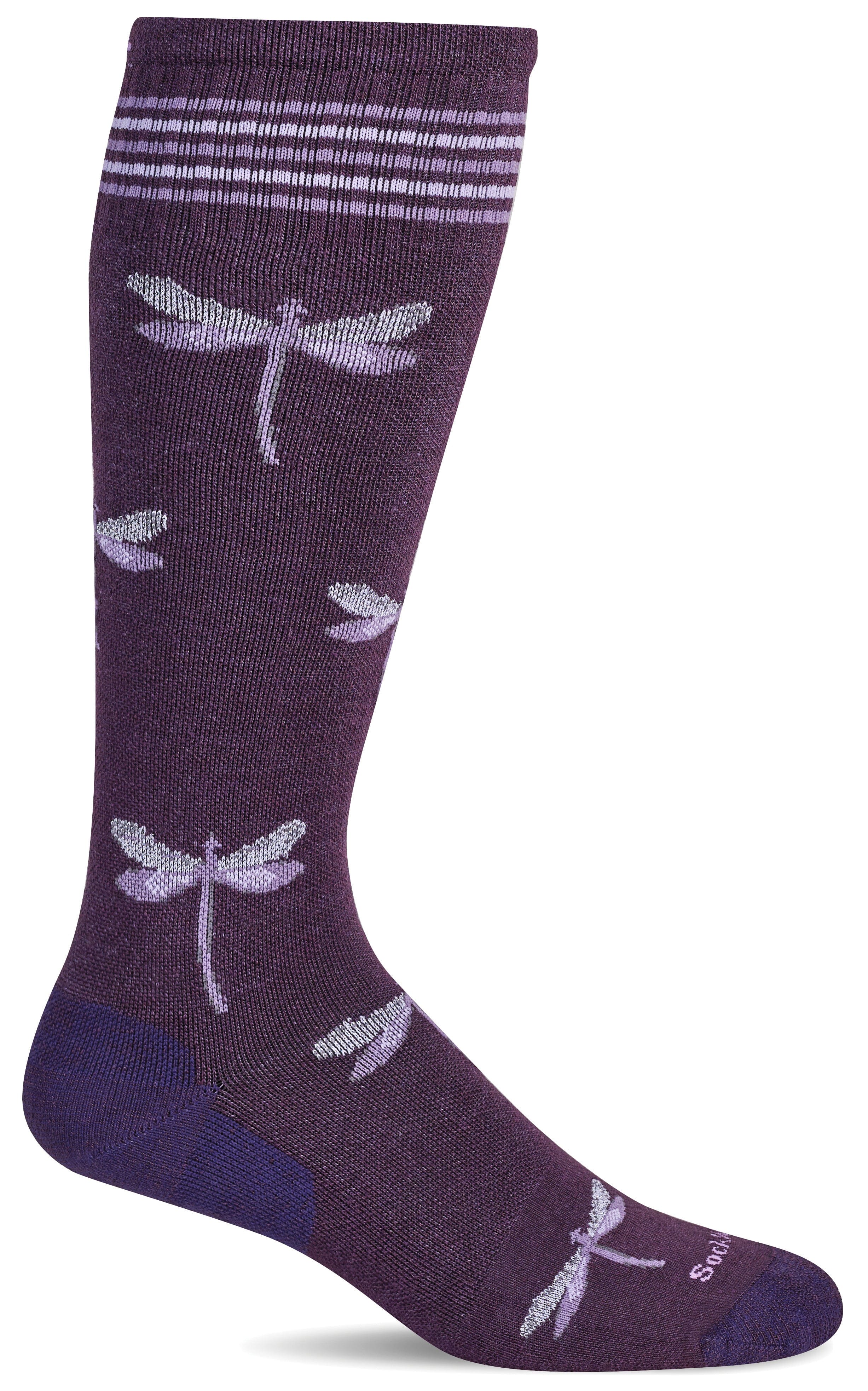 Women's Dragonfly | Moderate Graduated Compression Socks Lifestyle Compression Sockwell S/M Blackberry Shimmer